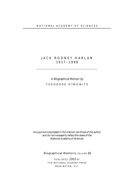 Jack Harlan - National Academy of Sciences