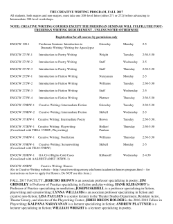 FALL 2017 FACULTY: JERICHO BROWN is an associate professor