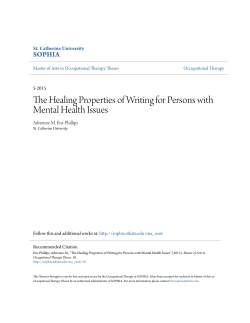 The Healing Properties of Writing for Persons with Mental
