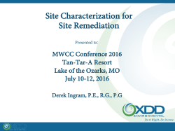 MWCC 2016 Site Characterization for Site Remediation
