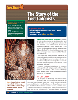 The Story of the Lost Colonists The Story of the Lost Colonists