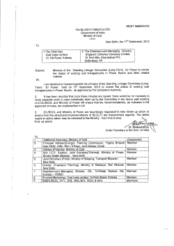 MOST IMMEDIATE File No.23011/108/2013