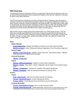 PEO Overview