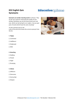 KS2 English Quiz Synonyms