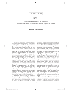 Love: Positivity resonance as a fresh, evidence