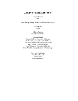 JAPAN STUDIES REVIEW - Asian Studies Program