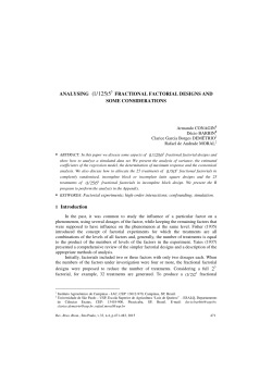 ANALYSING 5)125/1( FRACTIONAL FACTORIAL DESIGNS AND