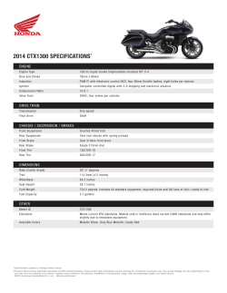 2014 CTX1300 SpeCifiCaTionS