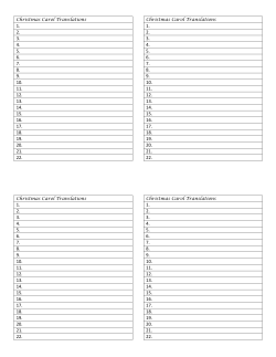 Christmas Carol Game Sheets