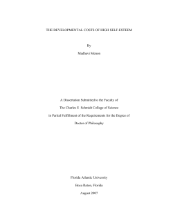 THE DEVELOPMENTAL COSTS OF HIGH SELF