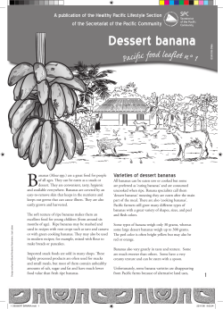Dessert banana - Pacific Community