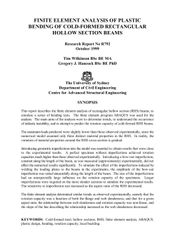 R792 Finite Element Analysis of Plastic Bending of Cold