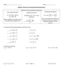 Algebra I Review