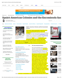 Spain`s American Colonies and the Encomienda System
