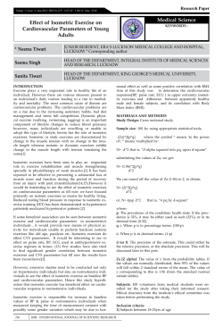 Effect of Isometric Exercise on Cardiovascular Parameters of Young