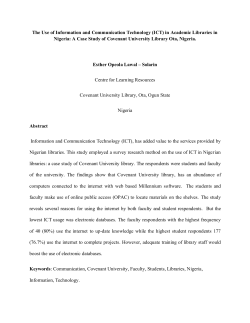 The Use of Information and Communication Technology (ICT) in