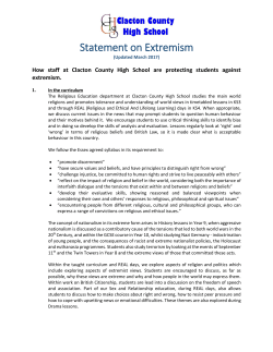 Statement on Extremism - Clacton County High School