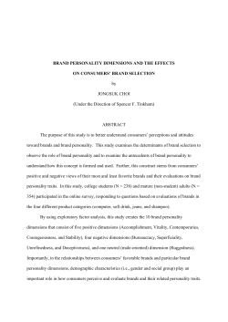 BRAND PERSONALITY DIMENSIONS AND THE EFFECTS ON