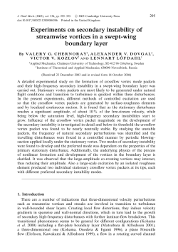 Experiments on secondary instability of streamwise vortices in a