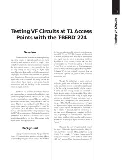 Testing VF Circuits at T1 Access Points with the T