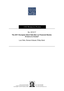 The 2011 European Short Sale Ban on Financial Stocks: A Cure or a