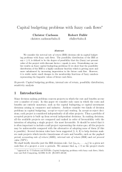 Capital budgeting problems with fuzzy cash flows