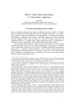 Marx`s Value Theory Revisited. A `Value-form`