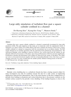 Large eddy simulation of turbulent flow past a square