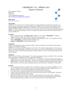 CHEMISTRY 370 syllabus S14 DRAFT