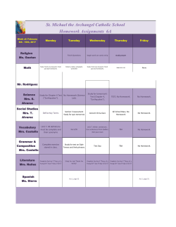 St. Michael the Archangel Catholic School Homework Assignments 6A