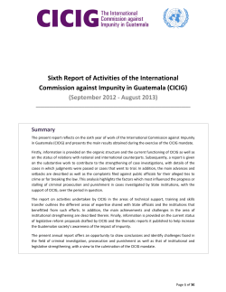 Sixth Report of Activities of the International Commission against