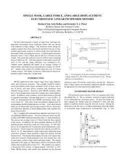 electrostatic inchworm motors - Berkeley Robotics