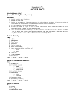 Department F-1 ARTS AND CRAFTS Adult (19 and older)