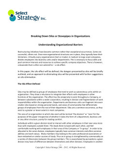 Breaking Down Silos or Stovepipes in