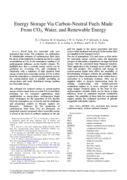 Energy Storage Via Carbon-Neutral Fuels Made From CO2, Water