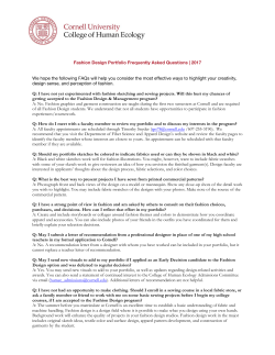 Fashion Design Portfolio FAQs - Cornell College of Human Ecology