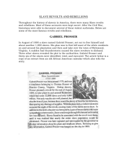 SLAVE REVOLTS AND REBELLIONS