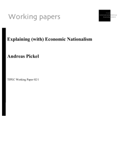 Andreas Pickel, Explaining (with) Economic Nationalism (TIPEC 02/1)