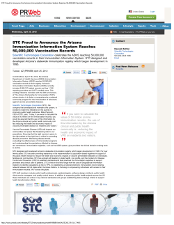 STC Proud to Announce the Arizona Immunization Information