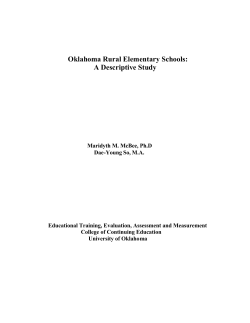 Oklahoma Rural Elementary Schools: A Descriptive Study