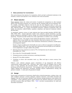 3 Best practices for incineration