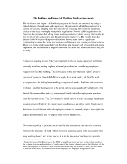 The Incidence and Impact of Flexitime Work Arrangements The