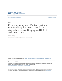 Comparing symptoms of Autism Spectrum Disorders using the