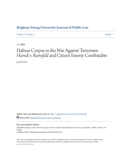 Habeas Corpus in the War Against Terrorism