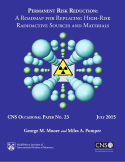 A Roadmap for Replacing High-Risk Radioactive Sources and
