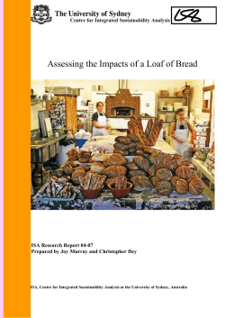 Assessing the Impacts of a Loaf of Bread