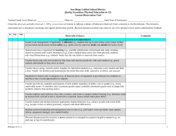 Physical Education Observation Tool 2012