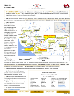 Fact Sheet - RT Minerals Corp.