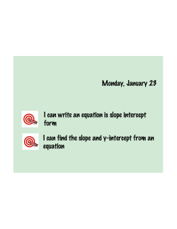 I can find the slope and y-intercept from an equation Monday