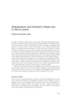 Globalisation and Children`s Media Use in Sierra Leone